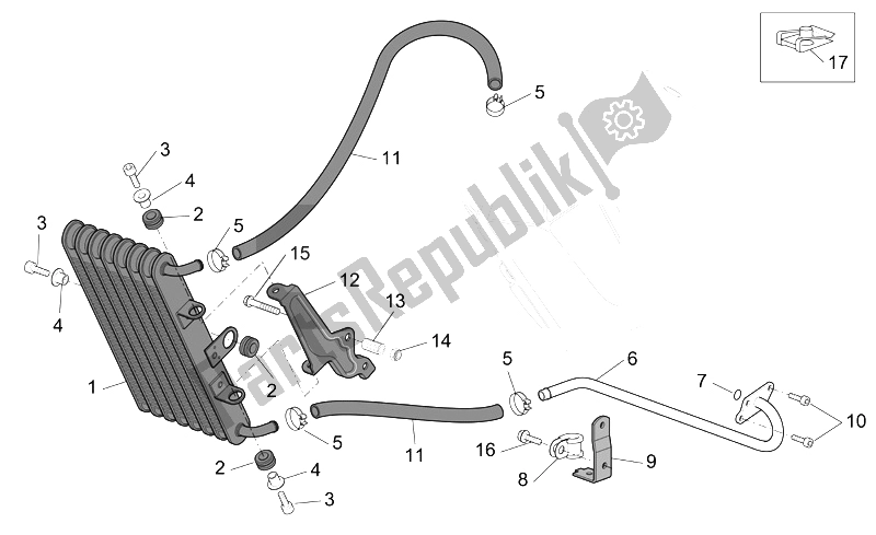 Toutes les pièces pour le Radiateur D'huile du Aprilia ETV 1000 Capo Nord 2004