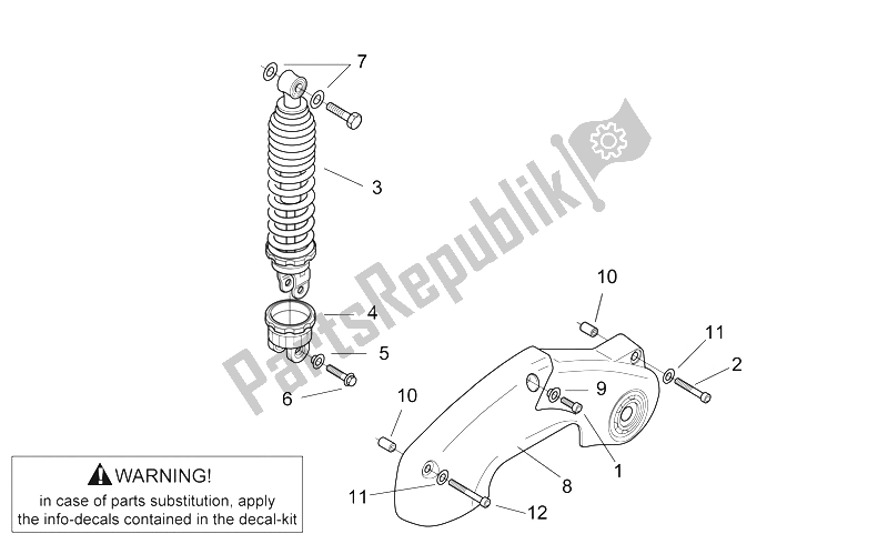 Toutes les pièces pour le Amortisseur du Aprilia SR 50 H2O 1997