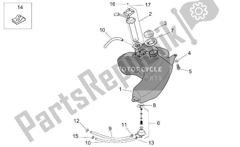 Alle onderdelen voor de Brandstoftank Ii van de Aprilia SR 50 H2O IE Carb 2003