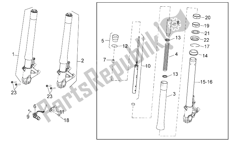 Tutte le parti per il Forcella Anteriore del Aprilia RSV4 Aprc R ABS 1000 2013