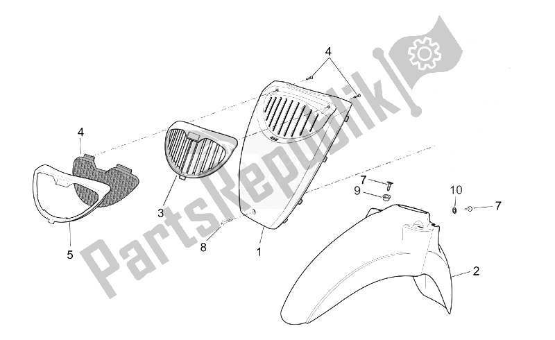 Toutes les pièces pour le Corps Avant Ii du Aprilia Scarabeo 100 4T E2 2001