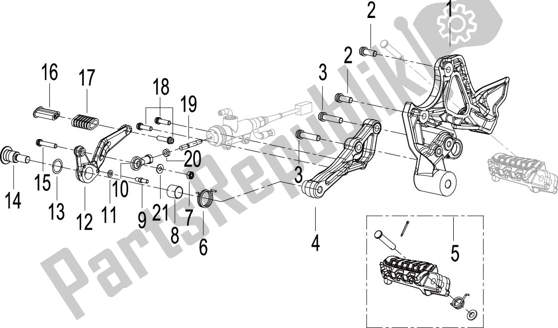 Alle onderdelen voor de Right Pedal Assy van de Benelli 752 S 2022 - 2023