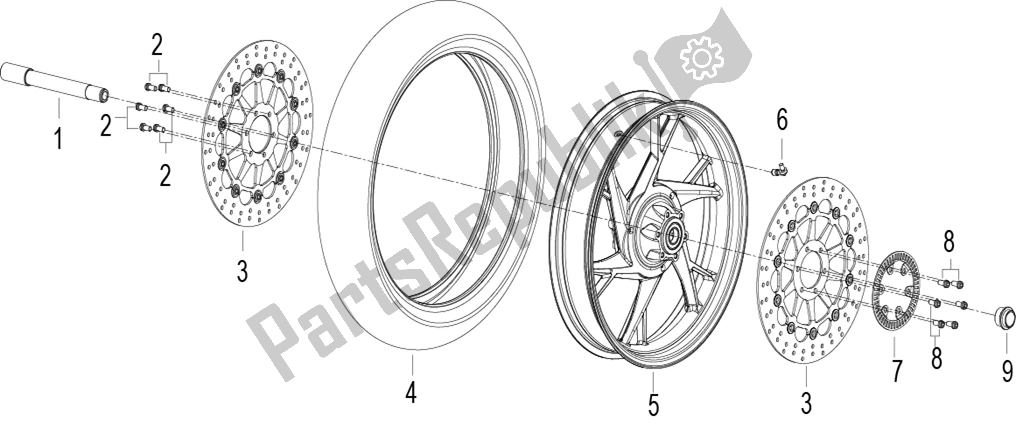 Alle onderdelen voor de Front Wheel Assy van de Benelli 752 S 2022 - 2023