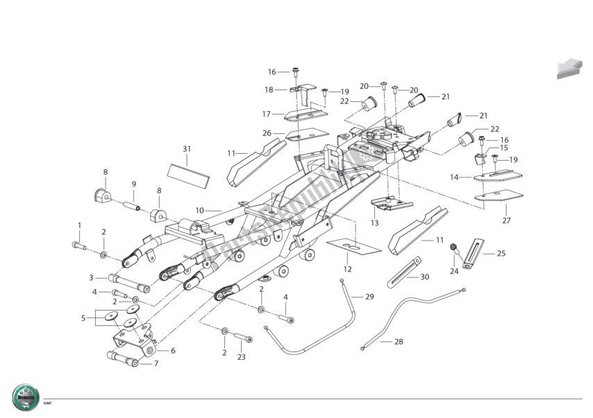 Alle onderdelen voor de Achterframe van de Benelli BN 600I 2014 - 2015