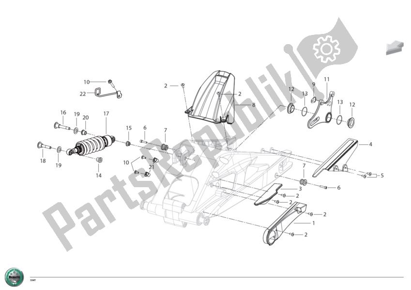 Alle onderdelen voor de Achterbrug van de Benelli BN 600I 2014 - 2015