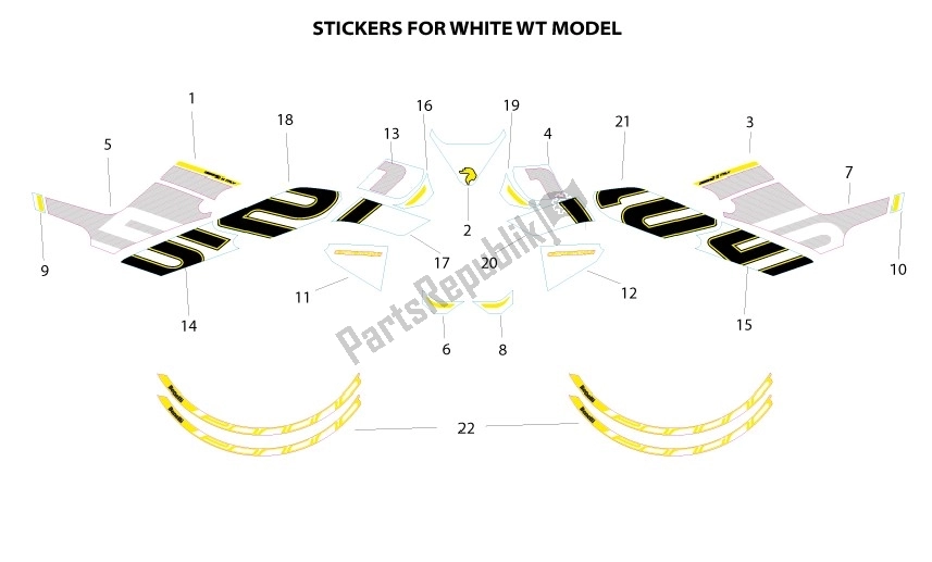 Alle onderdelen voor de Stickers For White Model van de Benelli Leoncino 125 2022 - 2023