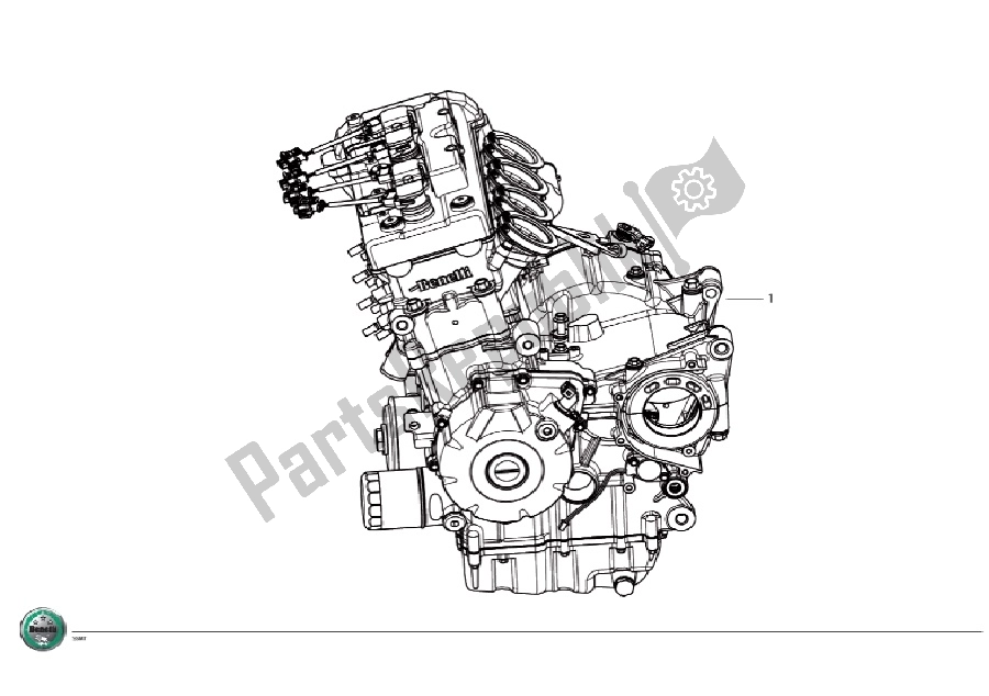 Alle onderdelen voor de Complete Engine van de Benelli BN 600I 2014 - 2015