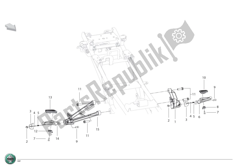 Alle onderdelen voor de Rear Foot Peg van de Benelli BN 600I 2014 - 2015