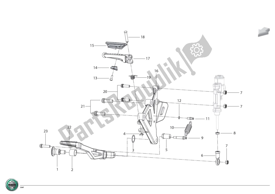 Alle onderdelen voor de Rh Front Foot Peg van de Benelli BN 600I 2014 - 2015