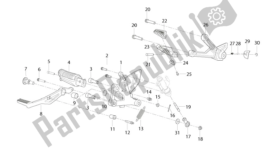 Alle onderdelen voor de R. H Footpeg van de Benelli Leoncino 125 2022 - 2023