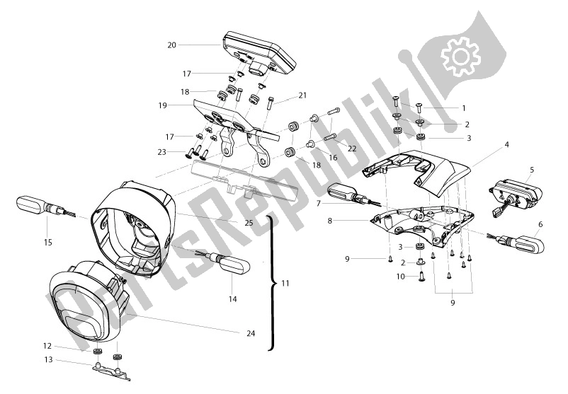 Alle onderdelen voor de Headlight And Instrumentation van de Benelli Leoncino 125 2022 - 2023