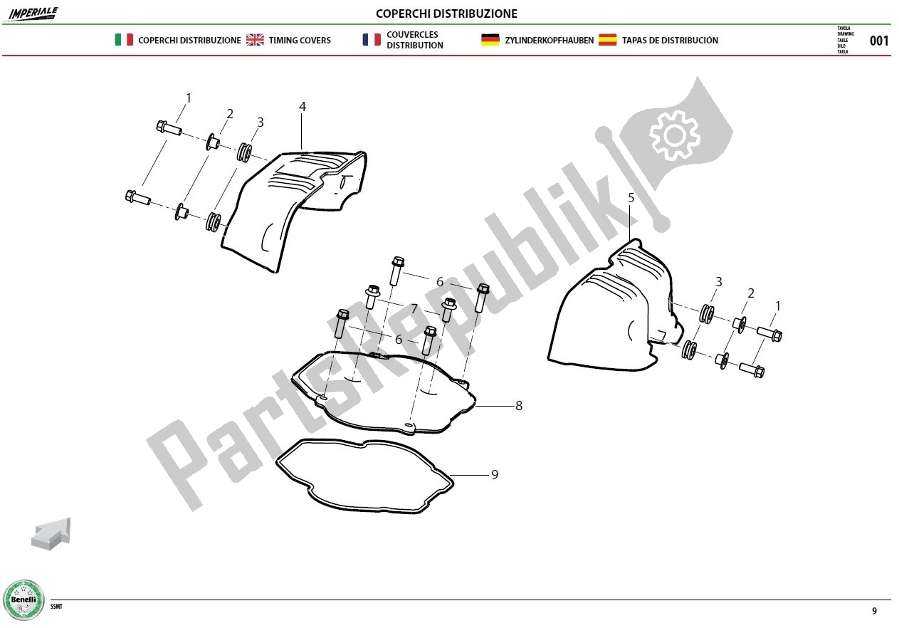 Alle onderdelen voor de Timing Covers van de Benelli Imperiale 400 2019 - 2020