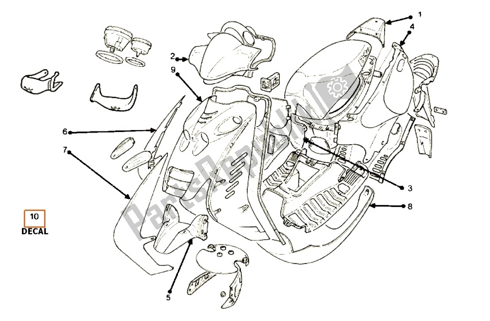 All parts for the Gekleurde Delen of the Beta ARK K AC Zwart GR 08 45 KM H 50 2008