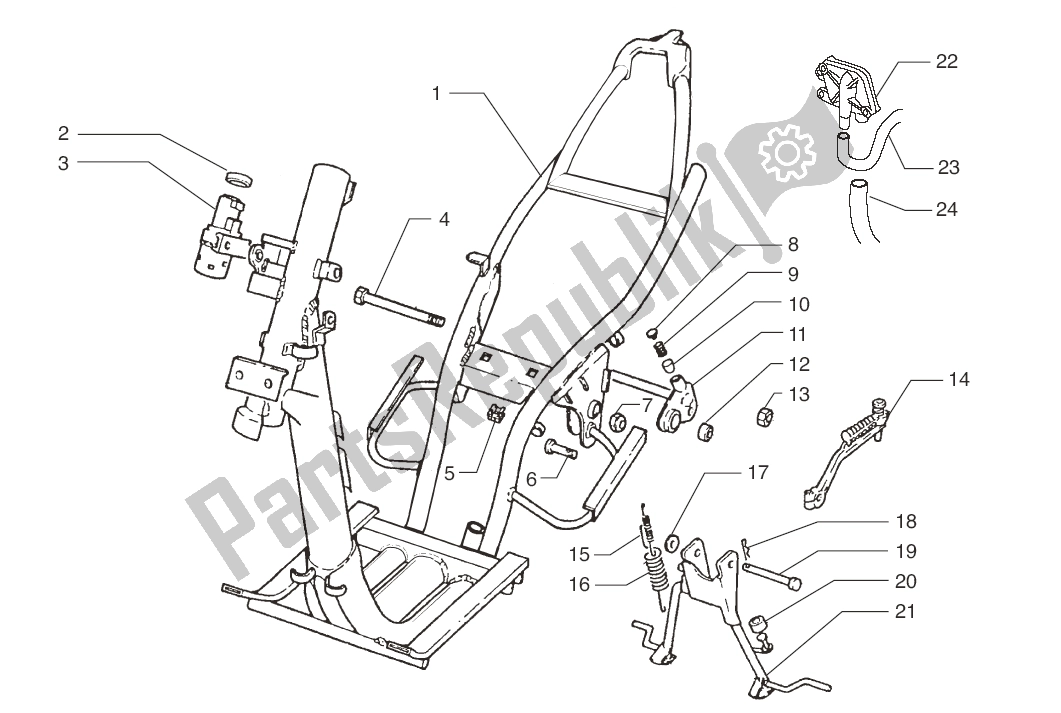 All parts for the Chassis- Middenstandaard of the Beta ARK Paddock LC BLW 10 50 2010