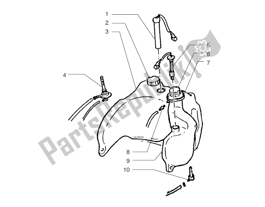 Alle onderdelen voor de Benzinetank- Olietank van de Beta ARK Paddock LC BLW 10 50 2010