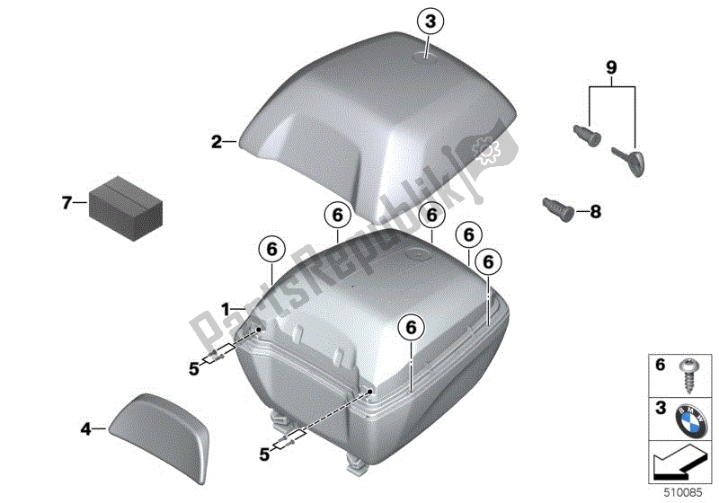 Todas las partes para Topcase 30i de BMW C 400 GT K 08 2018 - 2020