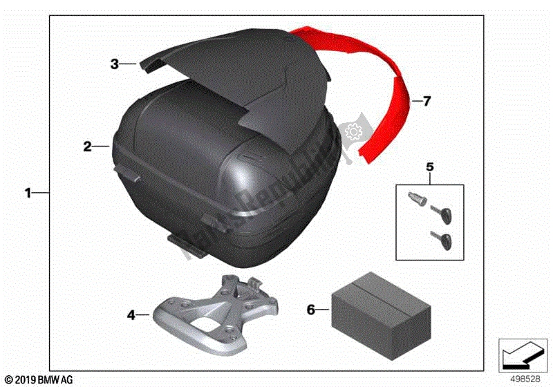 Todas las partes para Topcase Light 29l Con Placa Adaptadora de BMW C 400 GT K 08 2018 - 2020