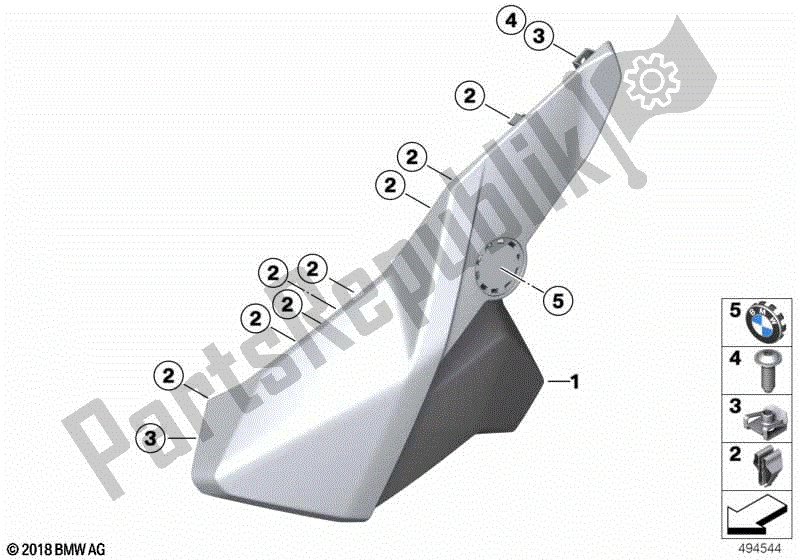 Todas las partes para Embellecedor Sección Lateral De La Cubierta, Superior de BMW C 400 GT K 08 2018 - 2020