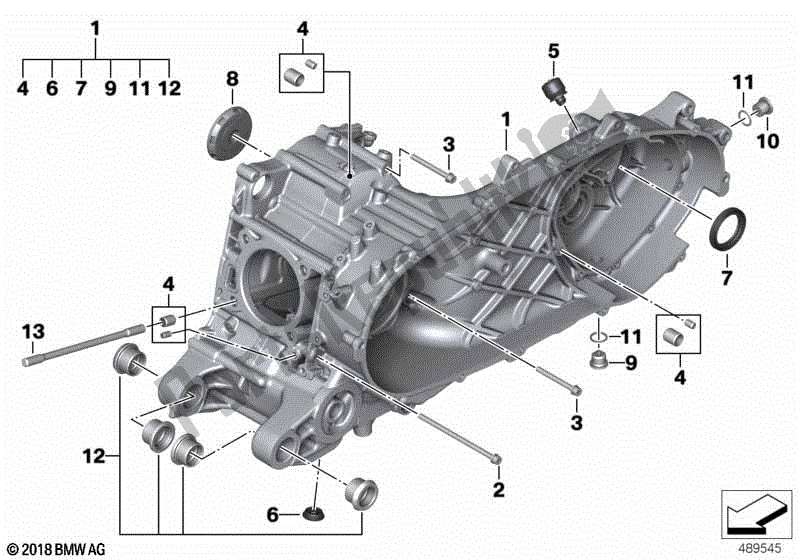 Alle onderdelen voor de Motorhuis Montage Onderdelen van de BMW C 400 GT K 08 2021