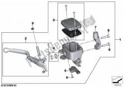 Handbrake lever, front wheel