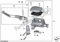 Handbrake lever, rear wheel