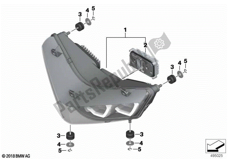 Alle onderdelen voor de Led Koplamp van de BMW C 400 GT K 08 2021