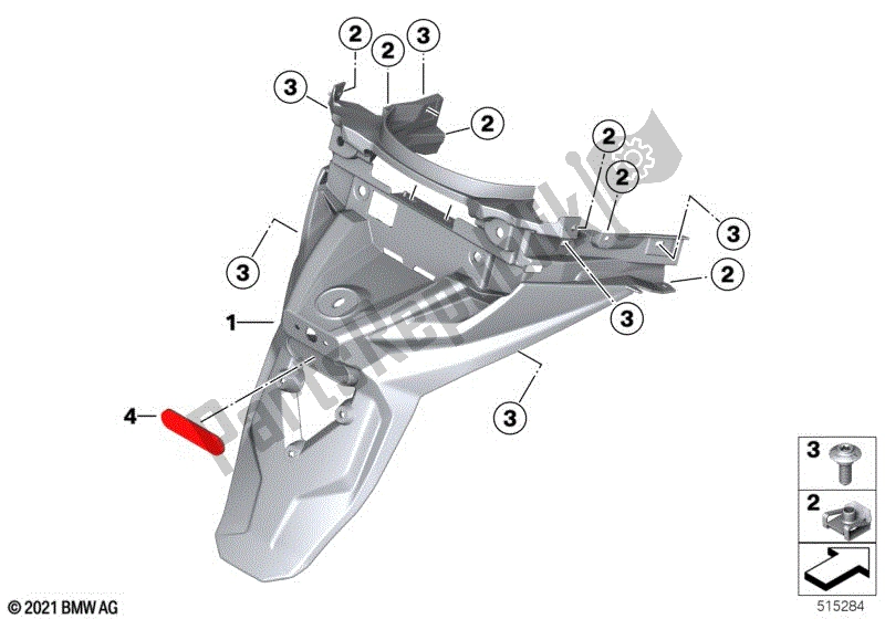 Alle onderdelen voor de Kentekenplaathouder van de BMW C 400 GT K 08 2021