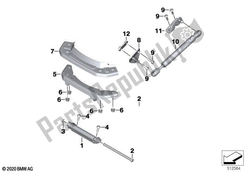 All parts for the Seat Bench Locking System of the BMW C 400 GT K 08 2021