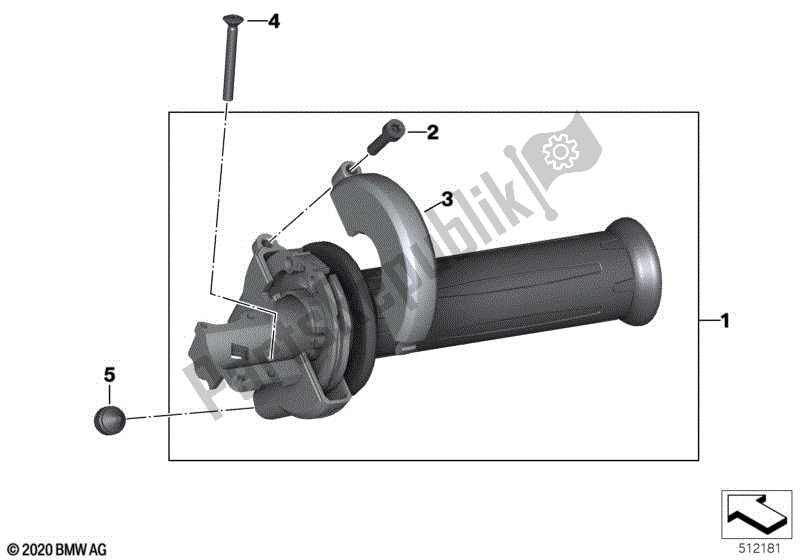 Alle onderdelen voor de Throttle Grip Unheated van de BMW C 400 GT K 08 2021