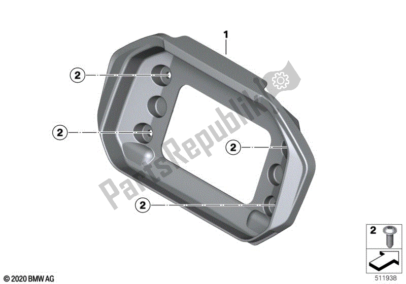 Alle onderdelen voor de Trim Combi-instrument, Achter van de BMW C 400 GT K 08 2021