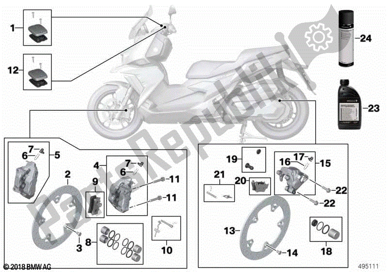 Todas las partes para Servicio De Frenos de BMW C 400 X K 09 2018 - 2019