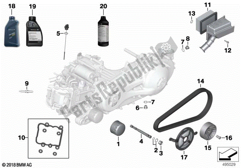 Todas las partes para Aceite De Motor / Servicio De Mantenimiento de BMW C 400 X K 09 2018 - 2019