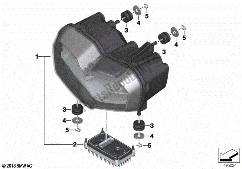 Todas las partes para Faro Led de BMW C 400 X K 09 2018 - 2019