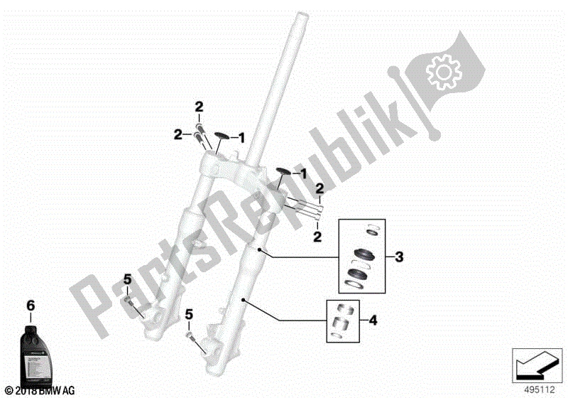 All parts for the Service Of Telescopic Forks of the BMW C 400 X K 09 2018 - 2019