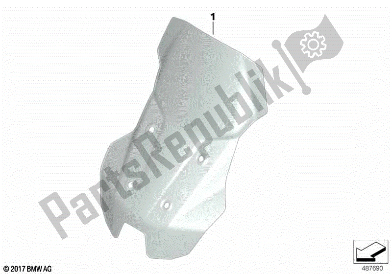 All parts for the Windshield, High of the BMW C 400 X K 09 2018 - 2019