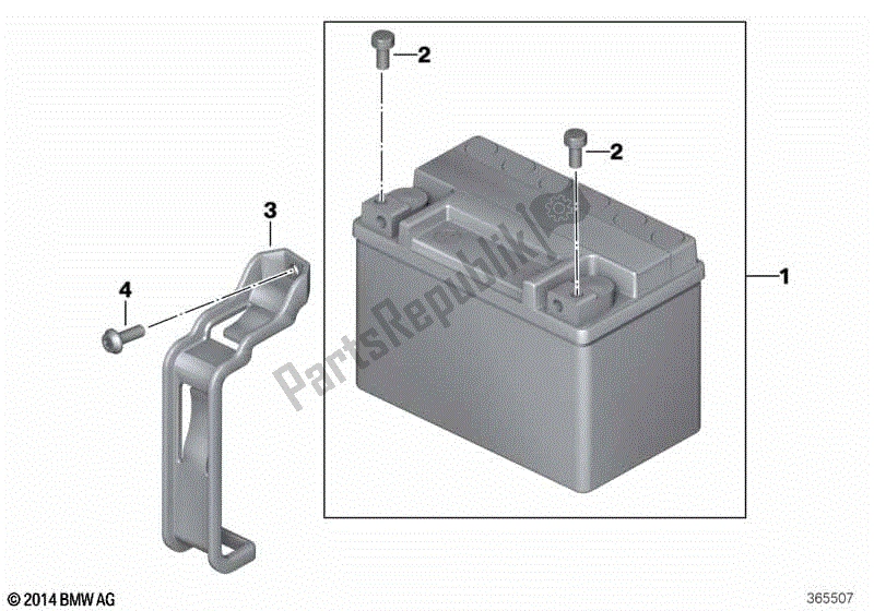 All parts for the Battery With Bracket of the BMW C Evolution K 17 2016 - 2018