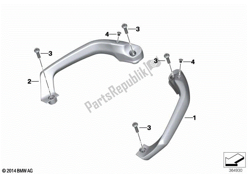 All parts for the Grab Handles of the BMW C Evolution K 17 2016 - 2018