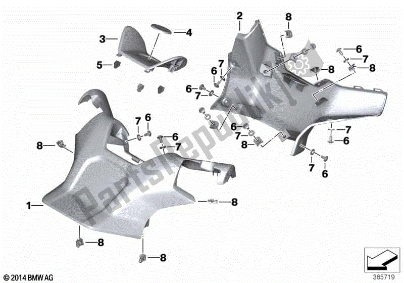 All parts for the Handlebar Trim Panel, Primed of the BMW C Evolution K 17 2016 - 2018