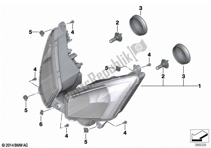 All parts for the Headlight of the BMW C Evolution K 17 2016 - 2018