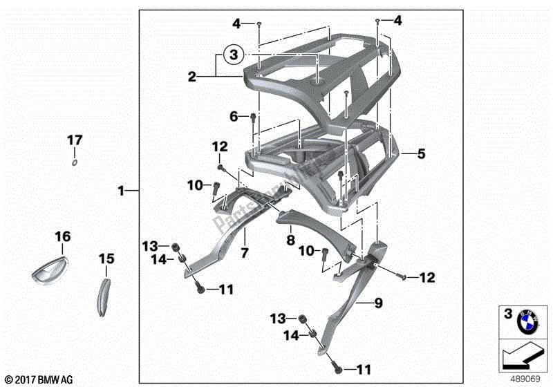 All parts for the Luggage Grid of the BMW C Evolution K 17 2016 - 2018