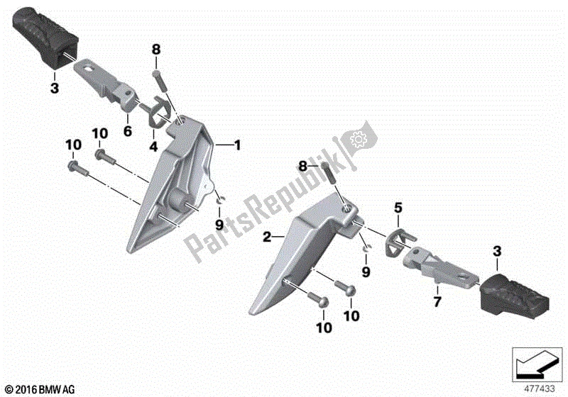 All parts for the Rear Footrests of the BMW C Evolution K 17 2016 - 2018