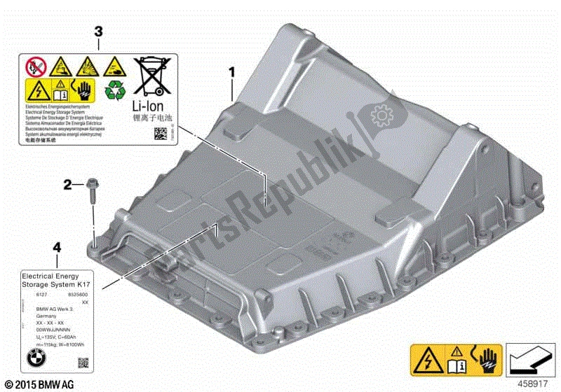 All parts for the Service Cover of the BMW C Evolution K 17 2016 - 2018