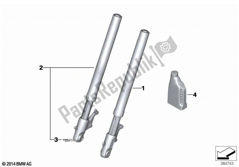 All parts for the Telescope-fork of the BMW C Evolution K 17 2016 - 2018