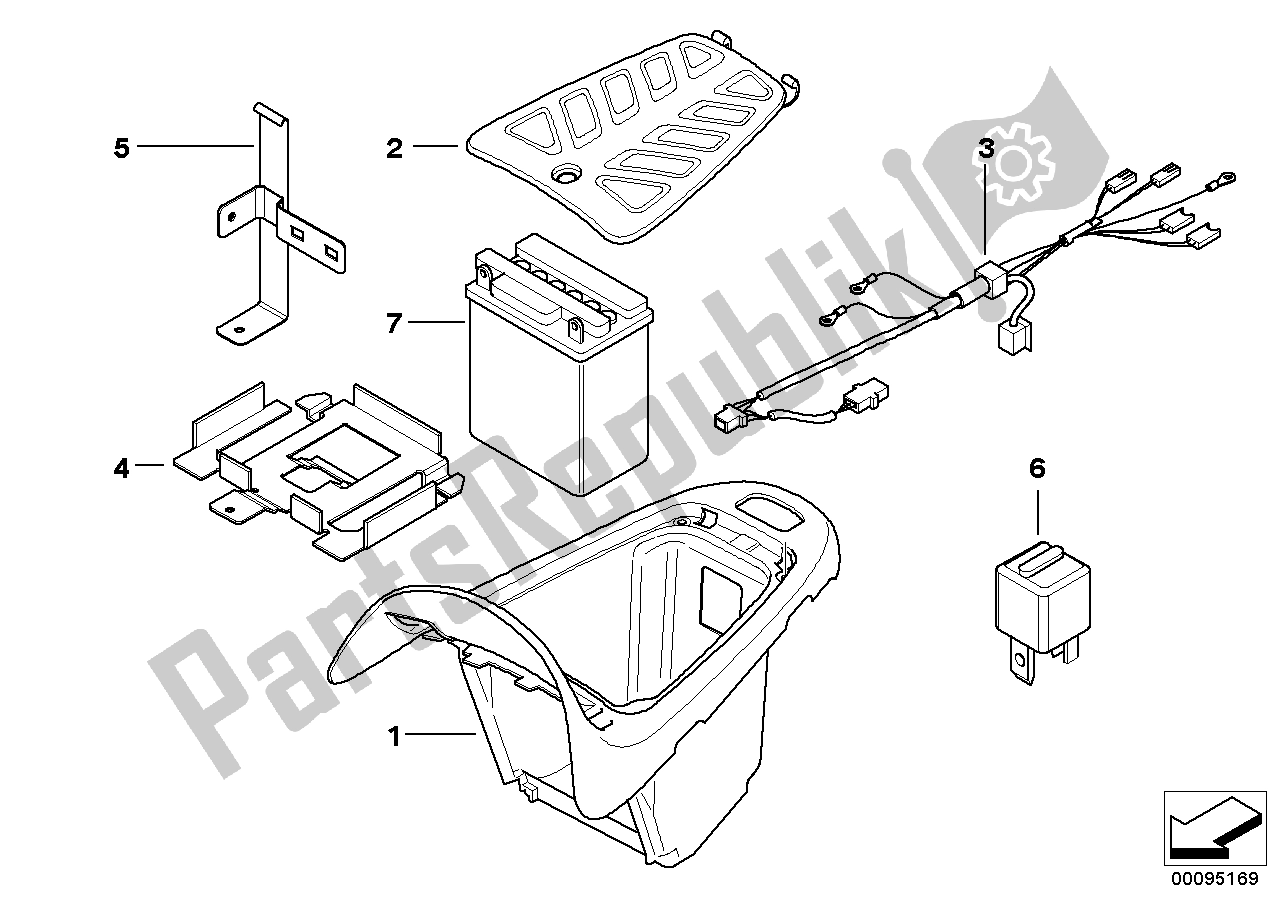 Tutte le parti per il Batteria Aggiuntiva, Autorità del BMW C1 125 2000 - 2004