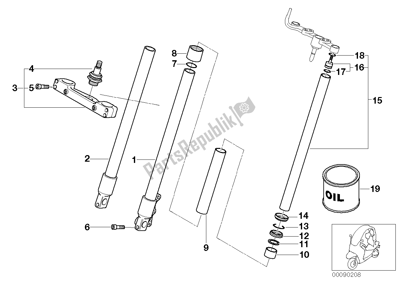 Todas las partes para Tenedor De Rótula, Puntal / Deslizador de BMW C1 125 2000 - 2004