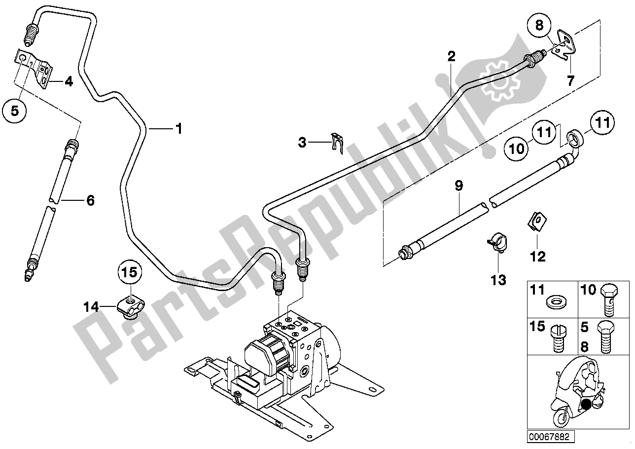 Toutes les pièces pour le Tuyau De Frein Arrière Abs du BMW C1 125 2000 - 2004