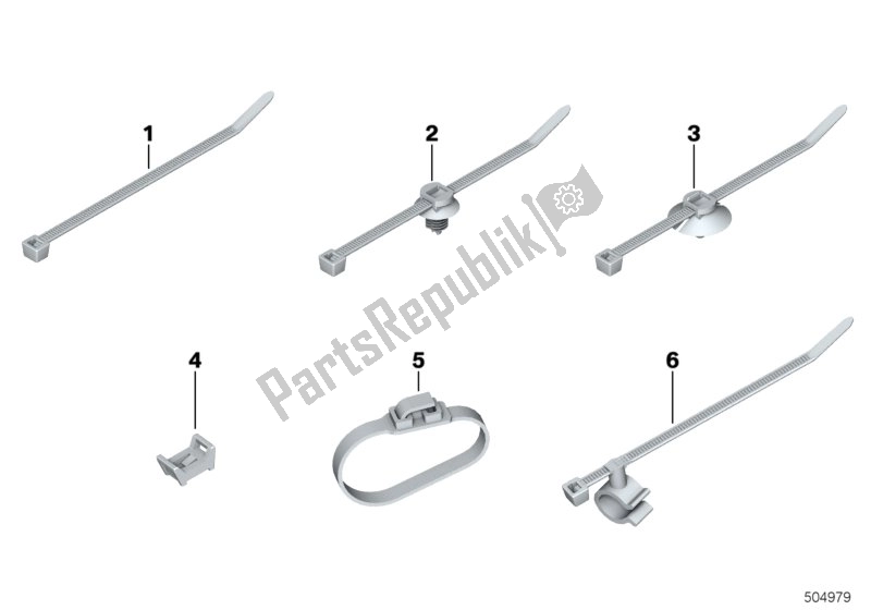 All parts for the Cable Tie, Cable Tie With Bracket of the BMW C1 125 2000 - 2004