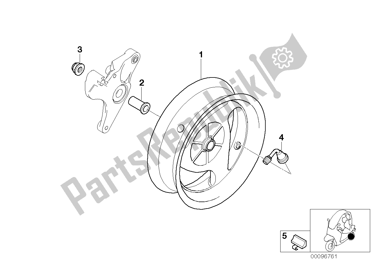 Todas as partes de Aro Fundido, Traseiro do BMW C1 125 2000 - 2004