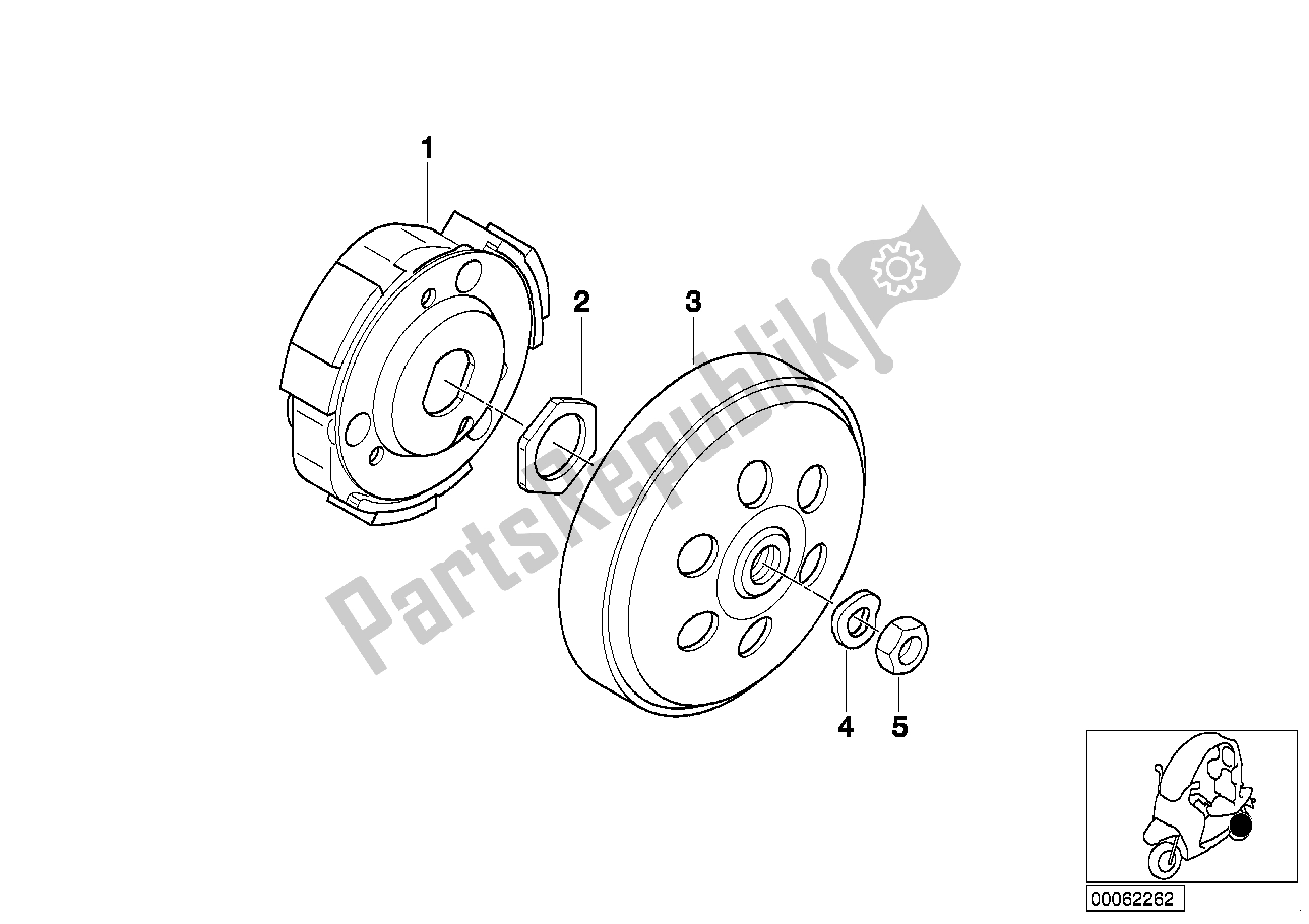 All parts for the Clutch of the BMW C1 125 2000 - 2004