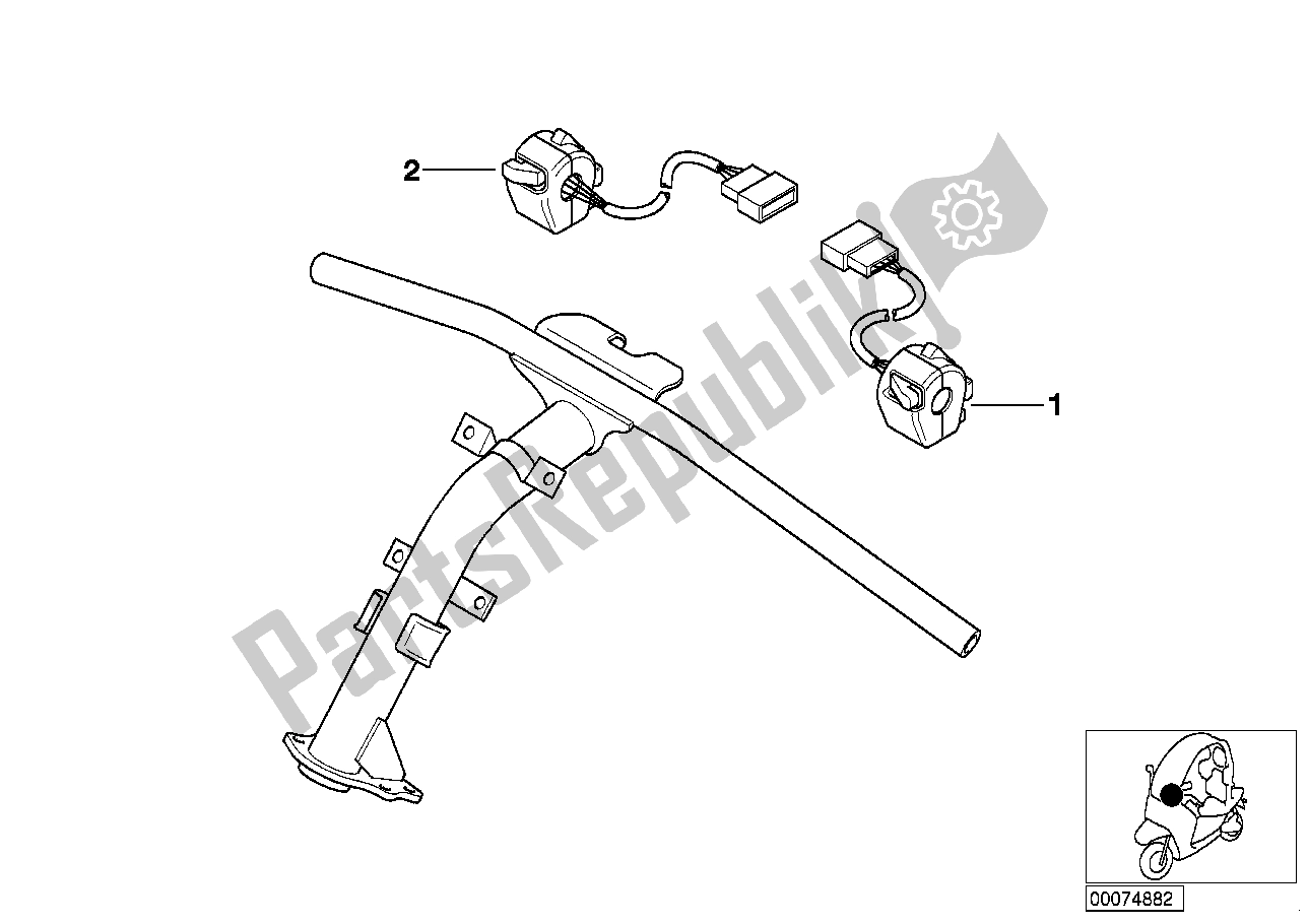 Todas las partes para Interruptor Combinado En El Manillar de BMW C1 125 2000 - 2004